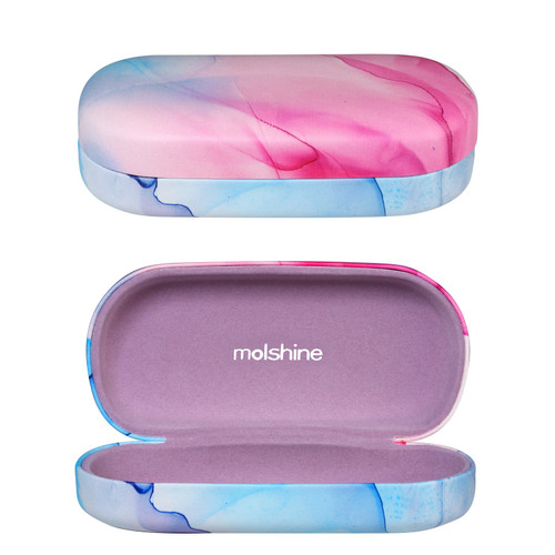 molshine Hard Shell Sunglasses Case,Classic Large Glasses Case for Women Men,Sunglass Eyeglasses (Pale Pinkish Purple)