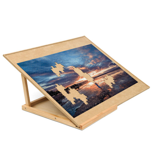 Becko US 1000-pc Jigsaw Puzzle Board with Bracket/Stand, Portable Jigsaw Puzzle Table with 2 Angle Adjustments, Premium Smooth Flannel Surface, for 1000 Piece Horizontal/Vertical Jigsaw Puzzles