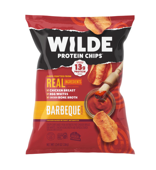 WILDE Barbeque Protein Chips, 12g Protein, 1.34 oz Bags, Pack of 8