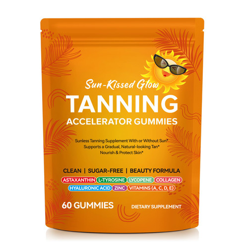 ZUZOKKAHA Tanning Gummies Accelerator - Sunless Tanning Supplement for a Natural Golden Glow, Sugar Free Melanin Booster with Astaxanthin, L-Tyrosine, Collagen & Vitamins for Women and Men