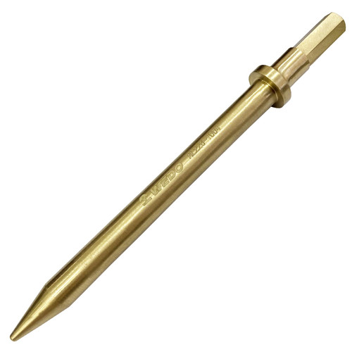 WEDO Air Hammer Pneumatic Chisel Bit,Non-Sparking Air Chisel,Tapered Head,Length 125mm,0.394 inch(10mm) Shank,Aluminum Bronze, DIN Standard, BAM & FM Certificate