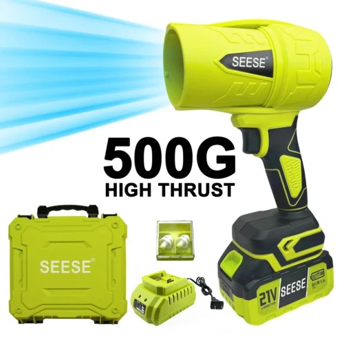 SEESE Turbo Jet Leaf Blower 500G, Violent Fan, Car Drying After Wash, Handheld Snow Blower, Cordless Turbo Power Air Duster
