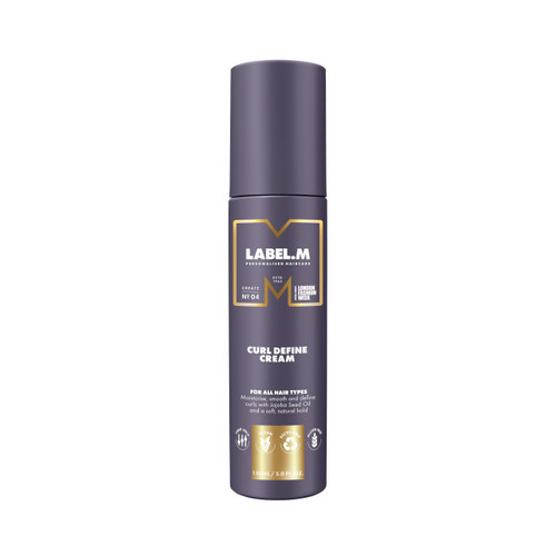 Curl Define Cream: Hydrating, Softening Styling, Smooth & Retain Curls/Waves, Sunflower/Jojoba Seed Oils, Moisture, Flyaway Reduction, Power Peptide Complex, Strength, Elasticity, Frizz-Free, 150 mL