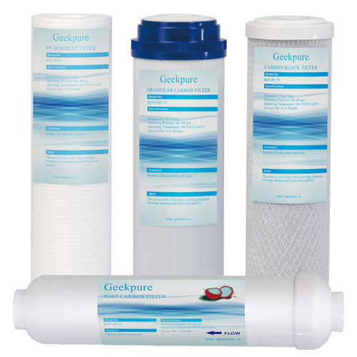 Geekpure 10 Inch Reverse Osmosis Replacement Filters Kit-2.5"X10" (1)