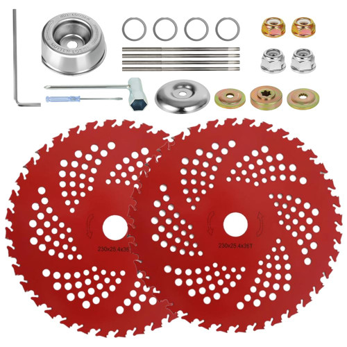 Dunhil 2 Pack Metal 9 inch 36T Brush Cutter Blade for Weed Eater, Cutter, Trimmer with 2 Set Adapter Kits