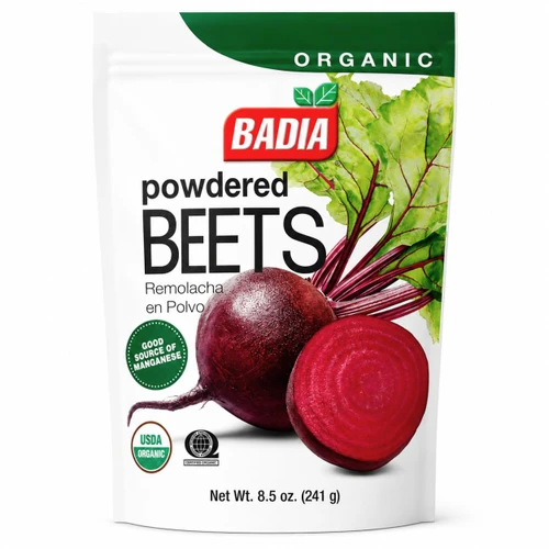 Badia Organic Powdered Beets, 8.5 oz – Pure, Natural Beetroot Powder – Ideal for Smoothies, Baking, Juices, and Healthy Recipes