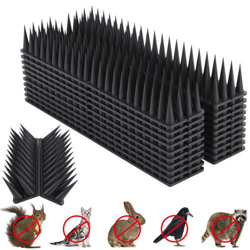 Quunoot Bird Spikes, 9 Pack Bird Deterrent for Outside, Pigeon Spikes to Keep Raccoon Squirrel Cats Woodpeckers Away, for Fence Garden Roof Yard(8.4Feet)