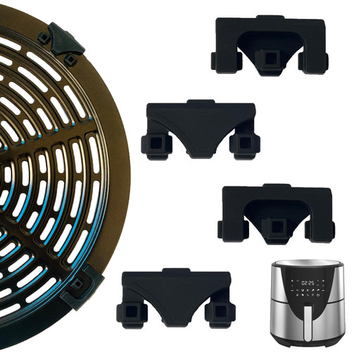 ALJ Air Fryer Silicone Rubber Bumpers for Round Bella Pro Series 8QT Air Fryer Crisper Plate, 4PCS Upgraded Air Fryer Rubber Tabs Pads Pieces Tips Stoppers Spacers Attachments for Bella Air Fryers