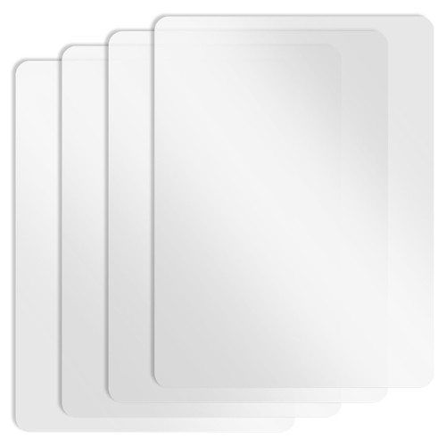 4Pcs Clear Plastic Placemats 15.7x11.8 in Matte Transparent Heat Resistant Washable Table Mats, Clear Table Mat Large Vinyl Placemats Wipeable for Hard Plastic Table Protector,Dining,Kitchen,Crafting
