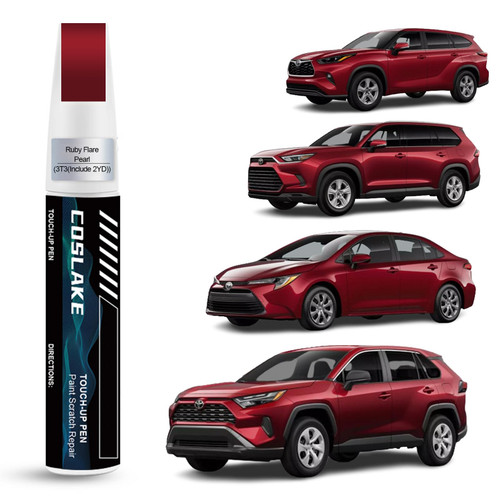COSLAKE Car Touch Up Paint(Ruby Flare Pearl(3T3(Include 2YD))) for Toyota