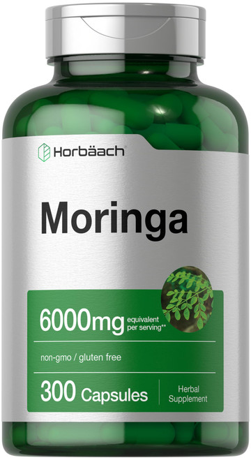 Horbäach Moringa Oleifera | 300 Powder Capsules | Complete Green Superfood