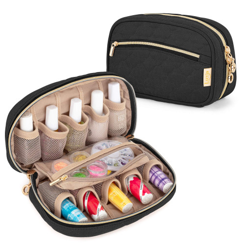 LUXJA Nail Polish Case Holds 10 Bottles, Black