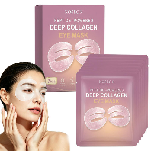 koseon Collagen Eye Mask, New 7 PCS Peptide Collagen Eye Mask, Deep Hydrating Under Eye Patches for Dark Circles Puffiness Wrinkles, Eye Mask with Hyaluronic Acid Moisturizing Firming Skin Care