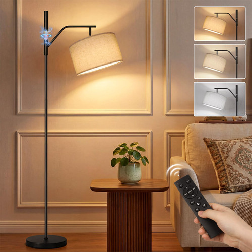 Kimjo Rechargeable Cordless Standing Floor Lamp with Linen Shade