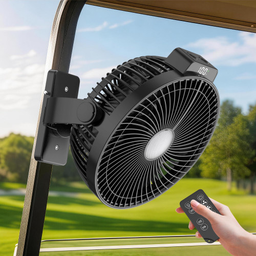 8-inch Magnetic Golf Cart Fan with Heavy-Duty Strap, 12000mAH Battery Operated Fan with Dual-Magnet, Bright Lighting, Compatible with EZGO Club Car Yamaha, Golf Cart Accessories, Golf Gift 2026