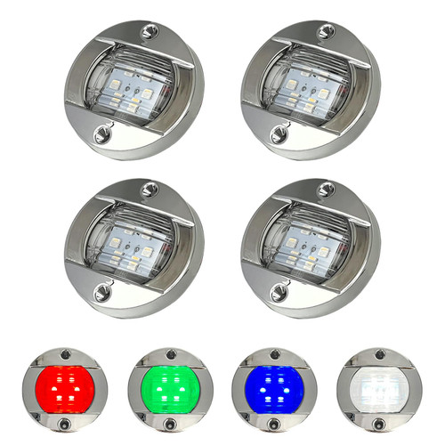 Vcanuplms Marine Boat Courtesy Lights, 3’’ RGBW Boat Interior/Deck Lights