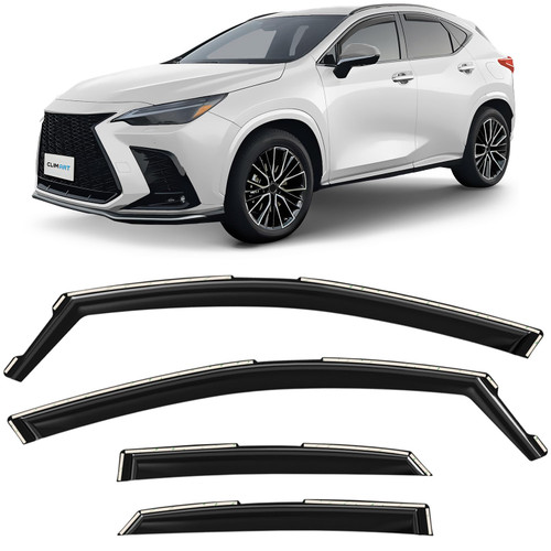 CLIM ART in-Channel Incredibly Durable Rain Guards for Lexus NX 2022-2026, Original Window Deflectors, Vent Window Visors, Vent Deflector, 4 pcs. - 622305