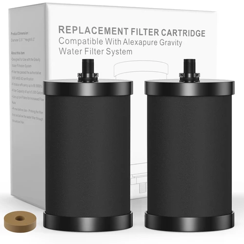 2 Pack Replacement Water Filters for Alexapure 2387 Pro, 3-Stage 5000 Gal