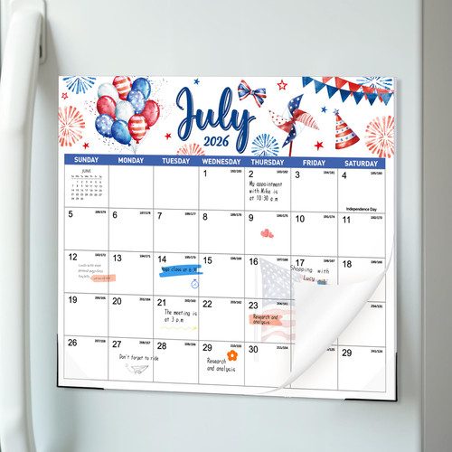 2026-2027 Magnetic Fridge Calendar, 18-Month Watercolor Designs