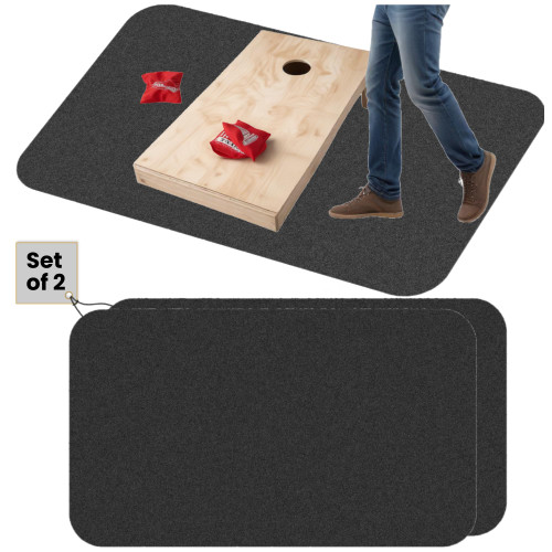 2 Cornhole Mats Prevent Cornhole Board from Slipping, Pitch Pad Keep Tossing Bags Clean and Secure Footing, Gray, 51inch x72 inch (2 Mats) 2 Cornhole Mats Prevent Cornhole Board from Slipping, Pitch Pad Keep Tossing Bags Clean and Secure Footing, Gray, 51inch x72 inch (2 Mats)