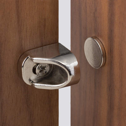 Keenkee 4 Set Magnetic Cabinet Door Catches, Nickel Color