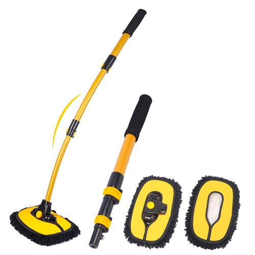 MIKKUPPA 40" Car Wash Brush with Long Handle Aluminum, Removable Brush Head