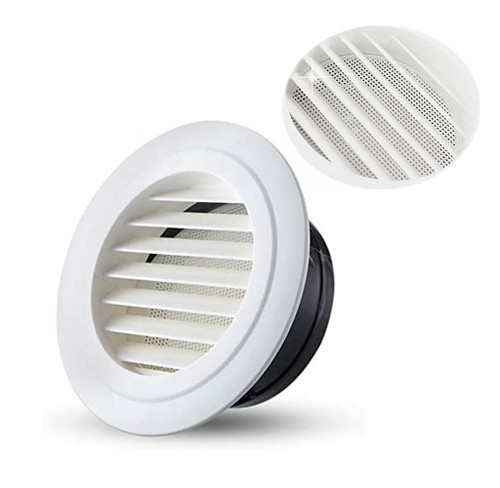 3" Air Vent Grill Cover ABS Ventilation Grill Cover Vent Louver Built-in Fly Screen Mesh Wall/Ceiling Mounted Round Fit for 3inch Hose(Dia:72mm)