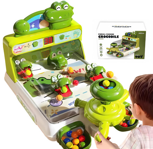 BLIVURIO Dinosaur Crocodile Pinball Machine Board Kids Games Interactive Electronic Toys for Toddler Board Games Ages 3-5 Year Old Boy Birthday Gift,Baby Toy for Early Learning (Green)  BLIVURIO Dinosaur Crocodile Pinball Machine Board Kids Games Interactive Electronic Toys for Toddler Board Games Ages 3-5 Year Old Boy Birthday Gift,Baby Toy for Early Learning (Green) 