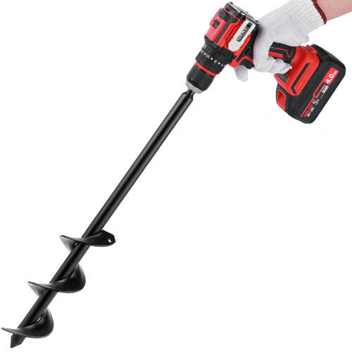 ERYTLLY Auger Drill Bit for Planting 2 x14.5inch,Garden Auger Spiral Bulb Planter Tool for Umbrella Holes Post Hole Digger - Compatible with 3/8 inch Hex-Shank Drill