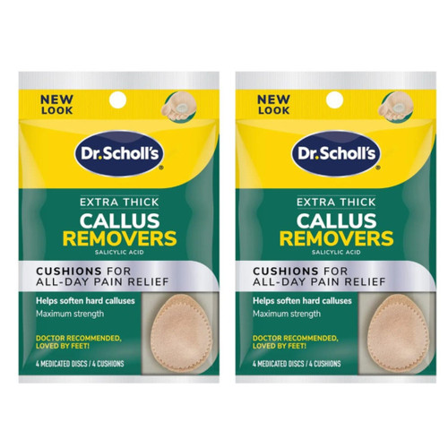 Dr. Scholl's Extra Thick Callus Removers 4 Cushions ea.(Packs of 2)