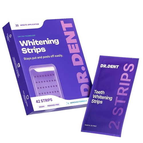 DRDENT Purple Teeth Whitening Strips - Safe for Enamel - Non Sensitive Teeth Whitening - Whitening Without Any Harm