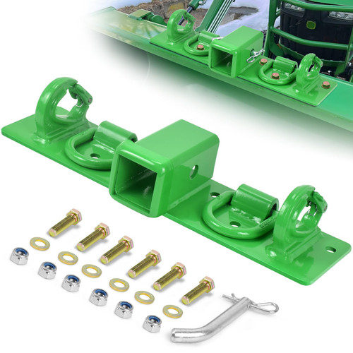 Tractor Bucket Grab Hooks 2” Receiver D Rings with Self-Locking Function