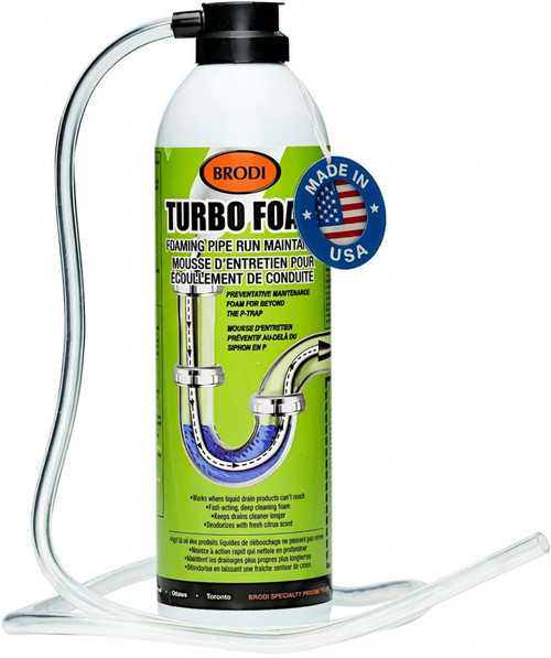 TurboFoam Drain Foam Cleaner, Expanding Enzyme Formula, Deep-Cleans Pipes, Dissolves Fat, Oil & Grease, Stops Odors at the Source – Safe for All Plumbing & Septic Systems (Pack of 1)