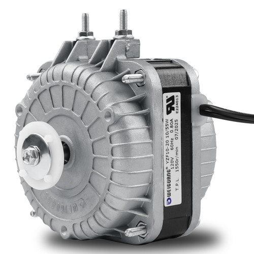 YZF10-20 Fan Motor, 120V 10/55W 0.8A 60Hz 1550rpm Shaded Pole YZF10-20 Condenser Fan AC Motor Replacement Parts for Refrigeration Equipment, Radiator Evaporator Freezer, Small Ventilation Equipment
