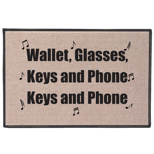WOWQOQ Wallet, Glasses, Keys and Phone Outdoor Doormat Low-Profile Water Absorption Mats Suitable for Garage Courtyard Bathroom Kitchen18X30 inch