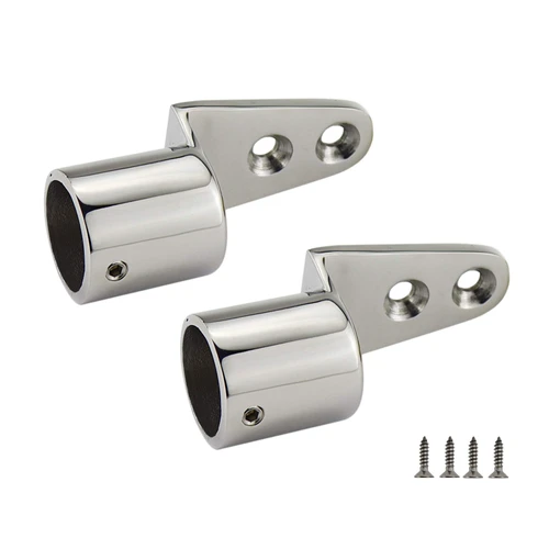 NRC&XRC Pair of 316 Stainless Steel 90 Degree Stanchion Base Mount Hand Rail Fitting for 1In(25.4MM) Tube Boat Marine Hardware W/Screws
