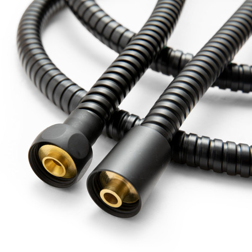 OFFO Shower Hose, 48 in Bidet Hose High Pressure Explosion Proof Toilet Hose for Bidet Sprayer Stainless Steel Electroplating Handheld Shower Hose Flex Hoses with Woven Inner Tube, Matte Black