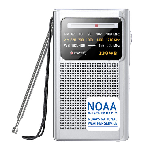 Greadio NOAA Weather Radio, AM FM Transistor Battery Operated Radio