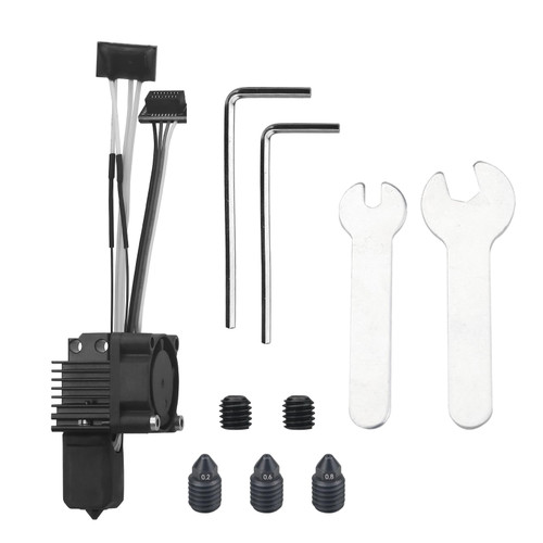 Bamboo Lab P1P P1S Hotend Complete Kit for P1 Series 3D Printer Full Assembly Hardened Steel HotEnd with Fan, Thermistor Ceramic Heater 0.4mm Nozzle and Extruder Heating Block Replacement
