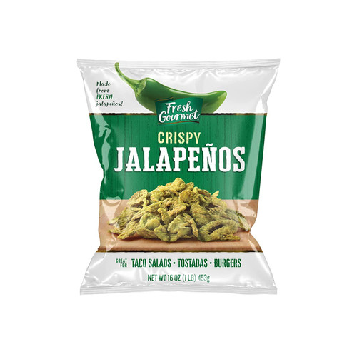 Fresh Gourmet Crispy Lightly Salted Jalapenos | 16 Ounce, Pack of 1 | Low Carb | Crunchy Snack and Salad Topper