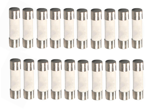 20PCs T6.3AH250V, T6.3A 250V, T6.3 H250V, 6.3A 250V Cartridge Ceramic Fuses 5X20mm