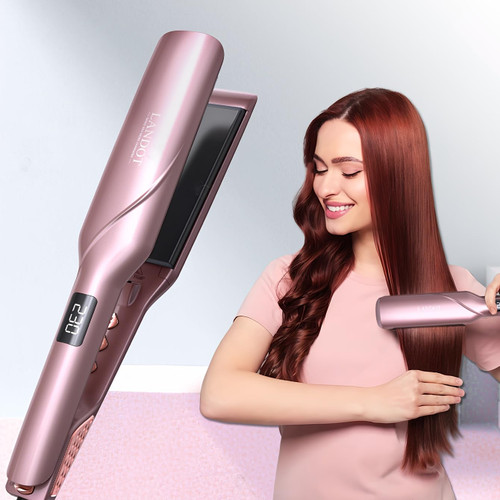 LANDOT 1.75 inch Wide Hair Straightener Ceramic Flat Iron for Salon Smooth