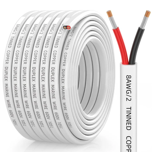 CONEPY 8 Gauge Marine Wire, 8 Gauge Wire Duplex Marine Grade Cable, 30FT