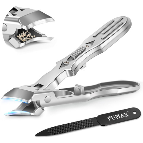 Large Slanted Nail Clippers with Safety Lock-Silver