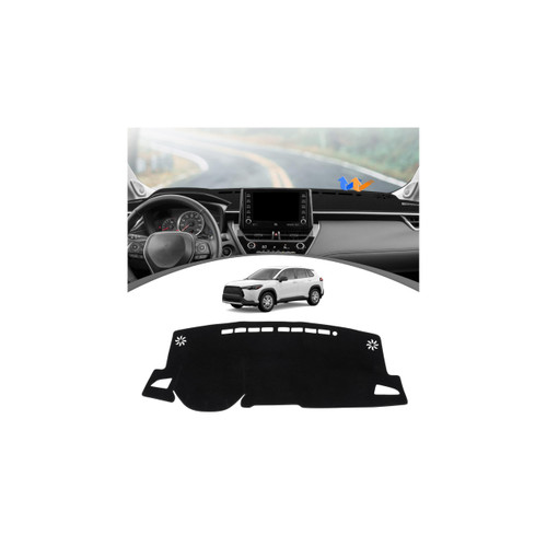 FIILINES Dash Cover for 2022-2025 2026 Toyota Corolla Cross Accessories (Not Fit for Toyota Corolla), Dashboard Mat Dashboard Pad Carpet Dash Mat Sunshade Non-Slip Polyester Protector No Glare Black