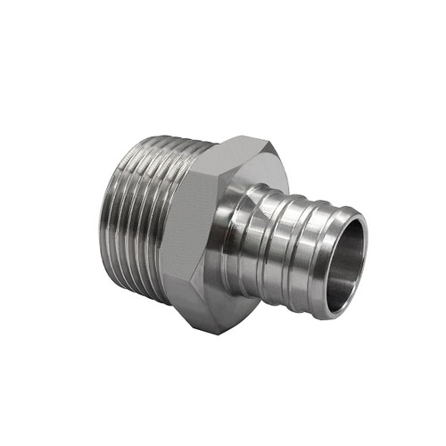 beduan Stainless Steel PEX Garden Hose Adapter Fitting 3/4" PEX Barb to 3/4" GHT Male Connector for Outdoor Garden Irrigation Watering