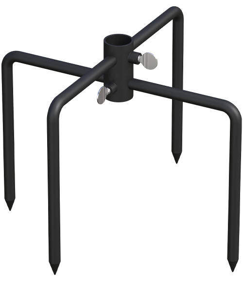 Mocomax Pole Stabilizer Stand Base Applies to 0.74" to 1.06" Shepherds Hook, Outdoor Bird Feeder Pole Stabilizer Support with 4 Prongs, Metal Holder Base for Birdhouse, Flagpole, Umbrellas, Black