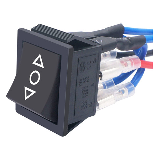 weideer 20A 12V DC Motor Polarity Reverse Rocker Switch DPDT 6 Pin ON-Off-ON Boat Motor Control Switch with Jumper Wires KCD2-203-JT-X