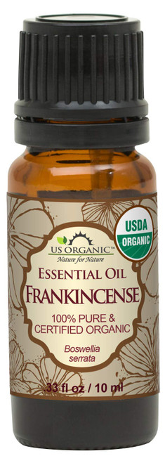 US Organic 100% Pure Frankincense Essential Oil, USDA Certified Organic, Steam Distilled, Boswellia serrata, Sourced from India, Topically or in Diffuser, Perfect for Aging Skin, All skin type (10 ml)