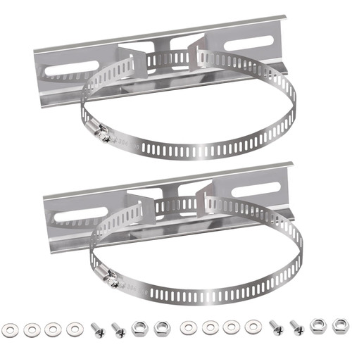 smseace Pole Mounting Kits,304 Stainless Steel(9.8"x1.9") 250x50mm Brackets with Adjustable 50-200mm Clamp,Used for Circuit Breaker Box,Outdoor Waterproof Junction Box and Electrical Boxes